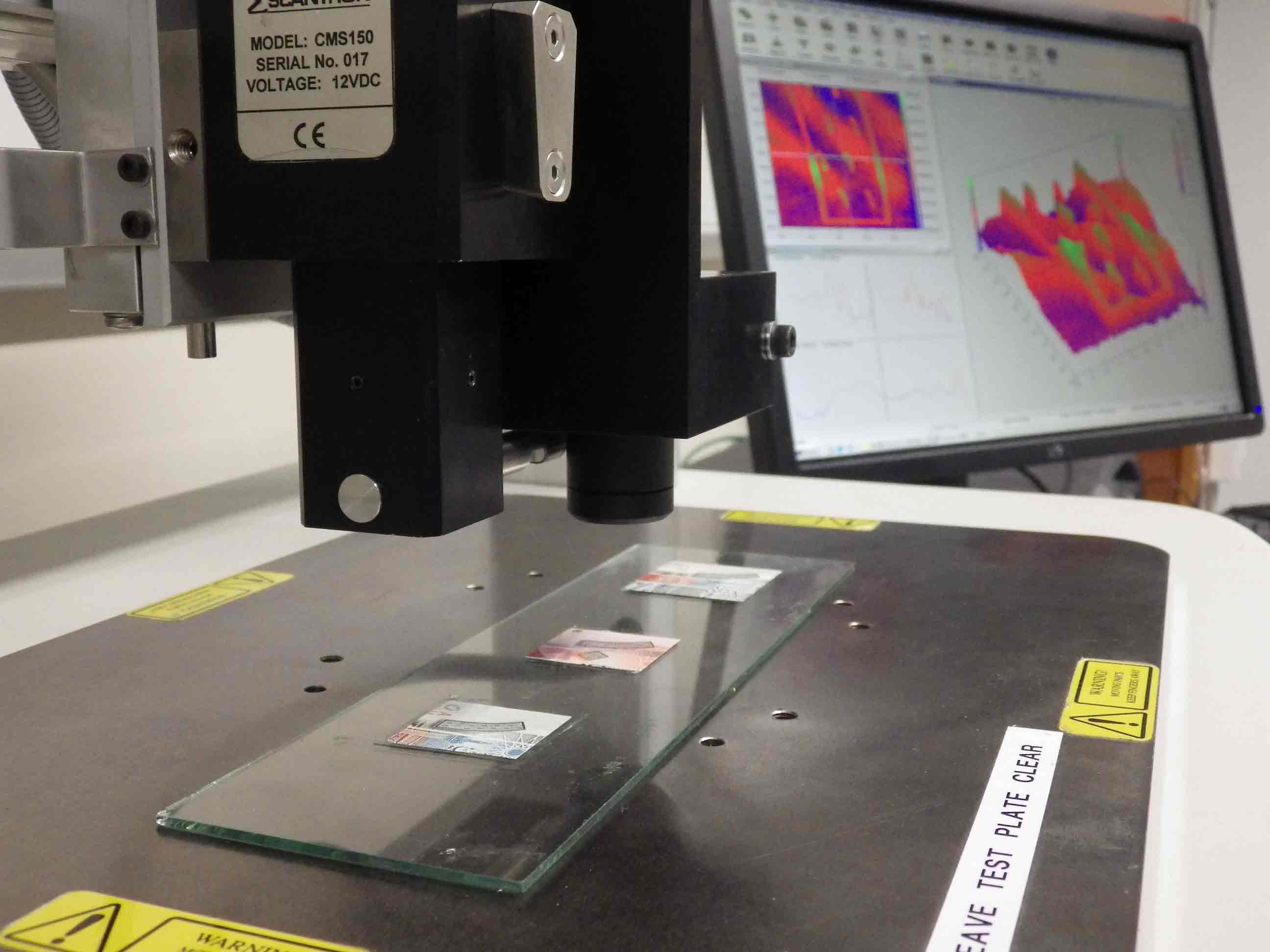 Our banknote profilometry testing machine