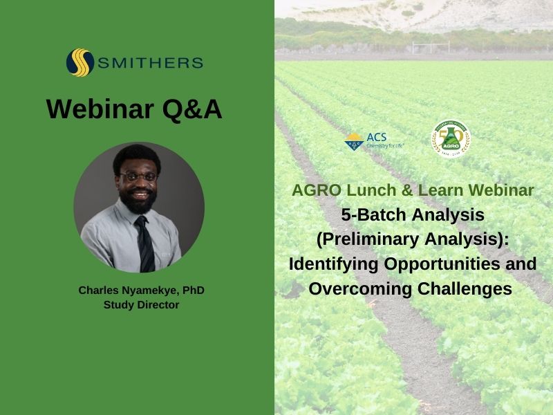 Webinar Q&A: 5-Batch Analysis (Preliminary Analysis) 